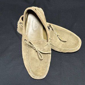 Tod's Olive Green Suede Loafers